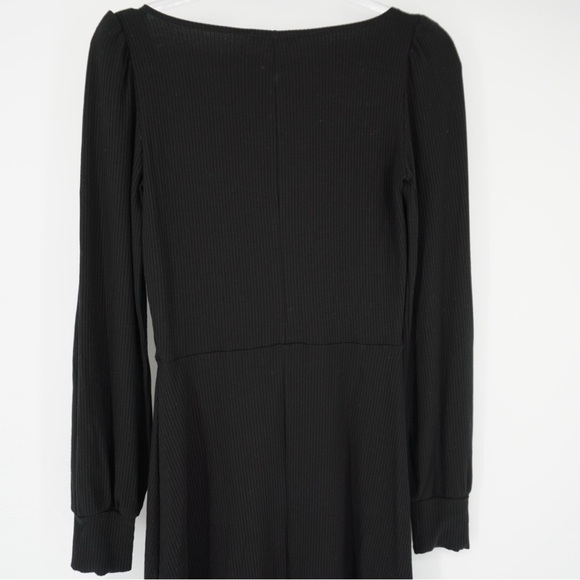 Reformation Jeans Linah Mini Fit and Flare Dress Black Puff Shoulders Small - Picture 10 of 13